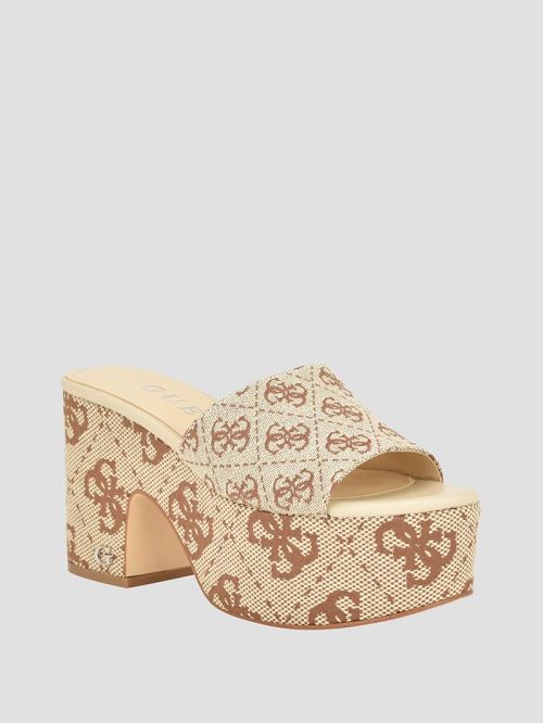 Guess Yapplea Quattro G Platform Mules Bruin | GUESS-SN29724
