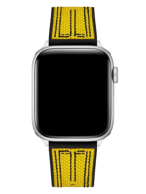 Guess Yellow and Black Woven 42-45 mm Band for Apple Watch® Geel | GUESS-SN31625
