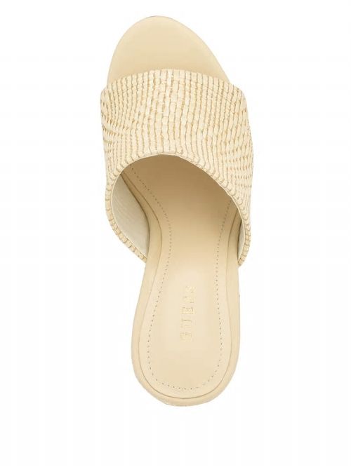Guess Yenisa Woven Wedged Sandals Beige | GUESS-SN29803