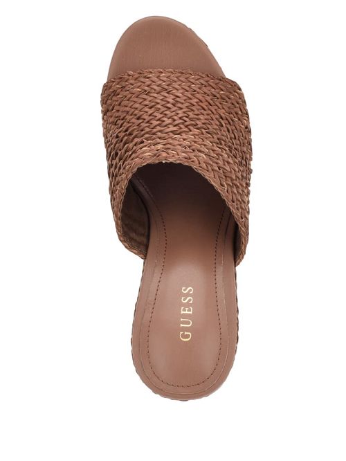 Guess Yenisa Woven Wedged Sandals Bruin | GUESS-SN29684