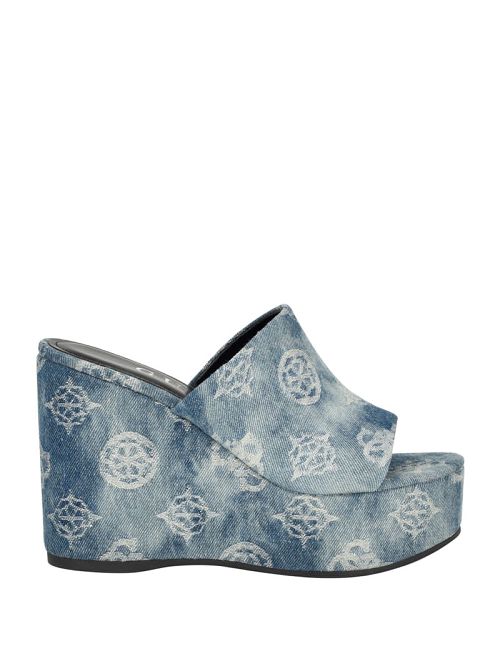 Guess Yenise Denim Platform Wedges Blauw | GUESS-SN29839