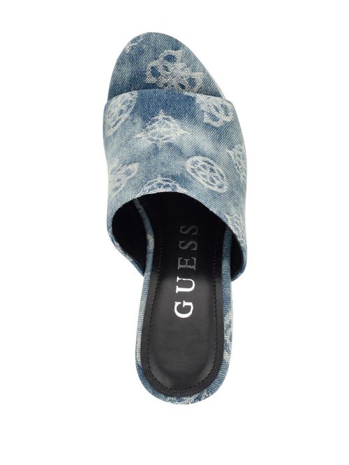 Guess Yenise Denim Platform Wedges Blauw | GUESS-SN29839