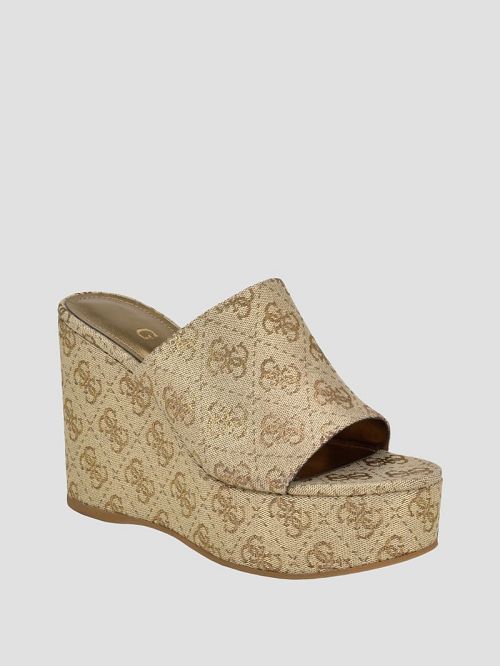 Guess Yenise Quattro G Platform Wedges Goud | GUESS-SN29728