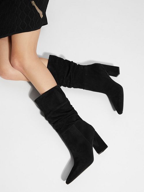 Guess Yeppy Suede Slouch Booties Zwart | GUESS-SN29916