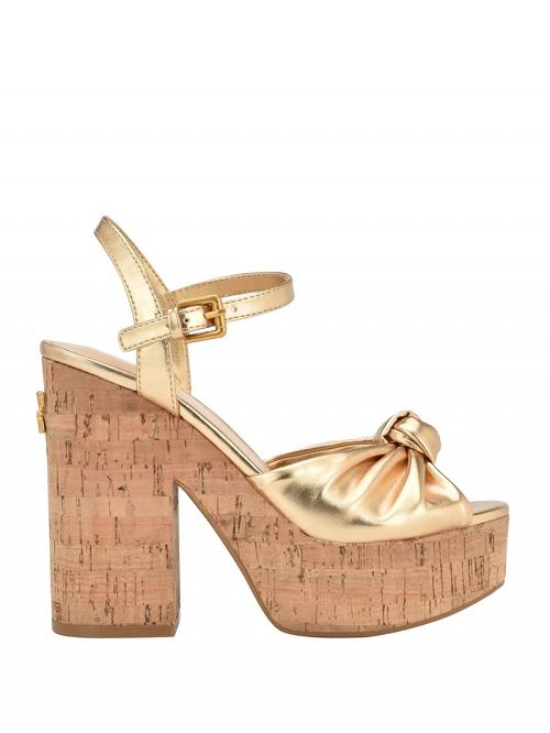 Guess Yipster Platform Heeled Sandals Goud | GUESS-SN29734