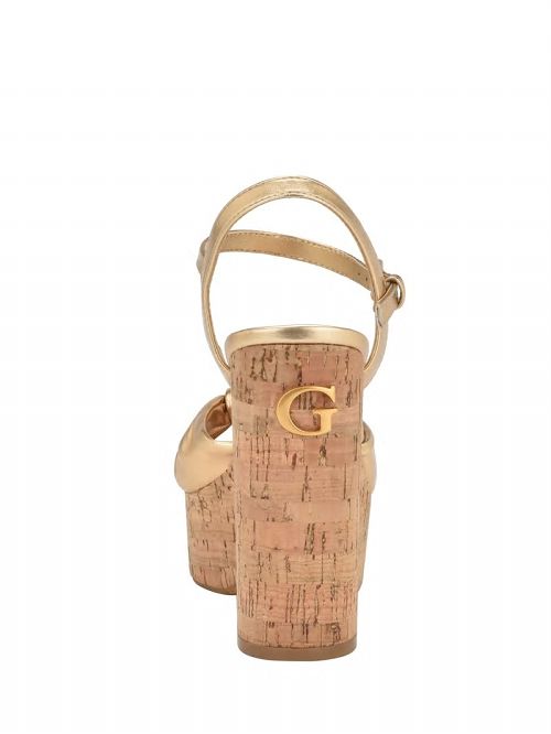Guess Yipster Platform Heeled Sandals Goud | GUESS-SN29734