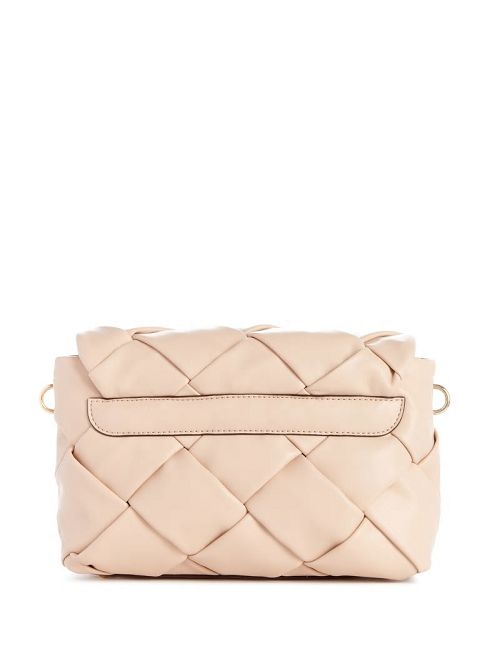 Guess Zaina Woven Shoulder Bag Roze | GUESS-SN29071
