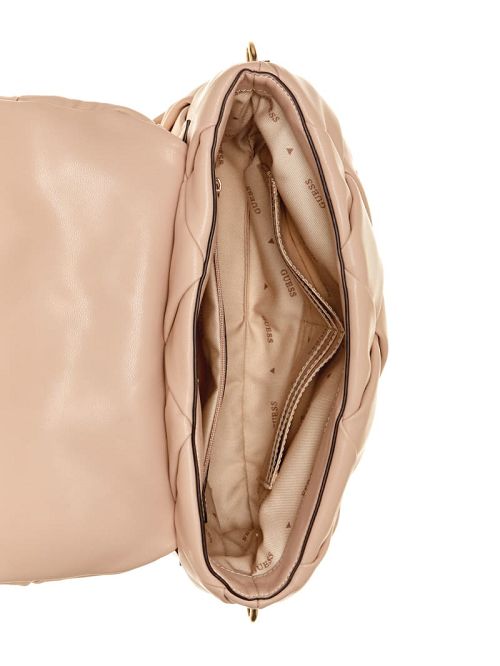 Guess Zaina Woven Shoulder Bag Roze | GUESS-SN29071