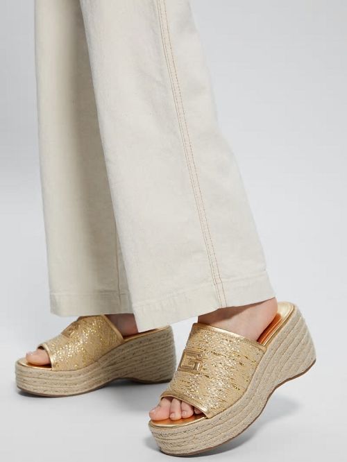 Guess Zakki Espadrille Sandals Goud | GUESS-SN29632