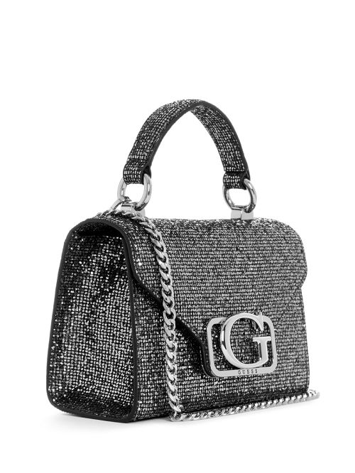 Guess Zalina Mini Glitter Top-Handle Bag Metal | GUESS-SN28666