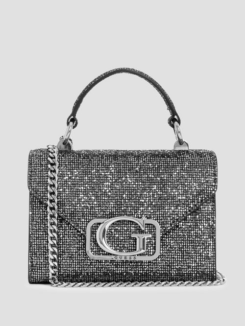Guess Zalina Mini Glitter Top-Handle Bag Metal | GUESS-SN28666