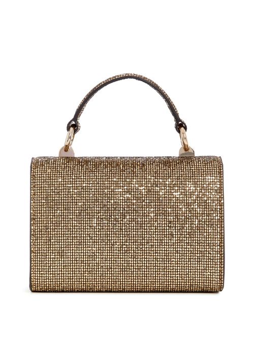 Guess Zalina Mini Glitter Top-Handle Bag Goud | GUESS-SN28669
