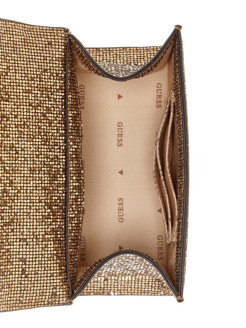 Guess Zalina Mini Glitter Top-Handle Bag Goud | GUESS-SN28669