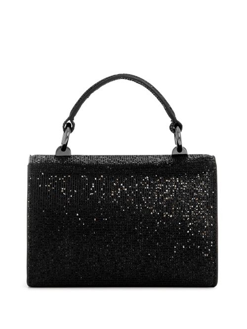 Guess Zalina Mini Glitter Top-Handle Bag Zwart | GUESS-SN28672