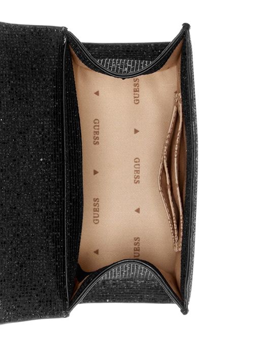 Guess Zalina Mini Glitter Top-Handle Bag Zwart | GUESS-SN28672