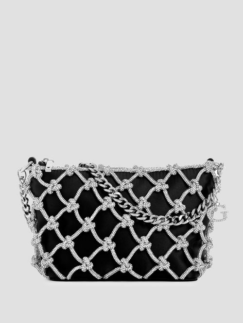 Guess Zalina Top-Zip Shoulder Bag Zwart | GUESS-SN29191