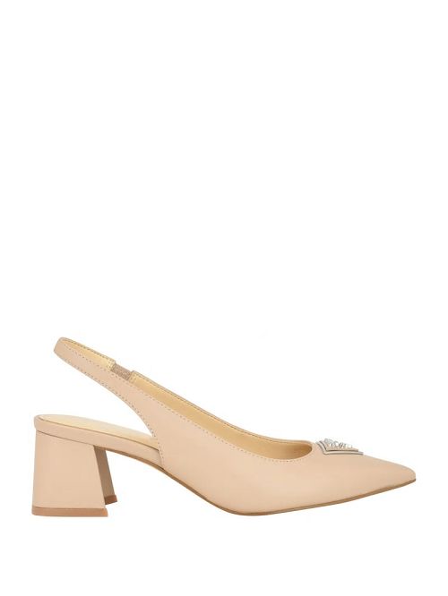 Guess Zanda Slingback Block Heels Beige | GUESS-SN29864