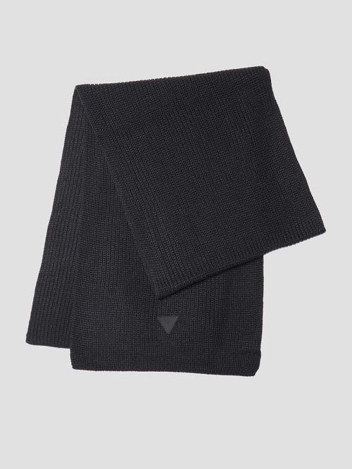 Guess Zane Ribbed Scarf Zwart | GUESS-SN31855