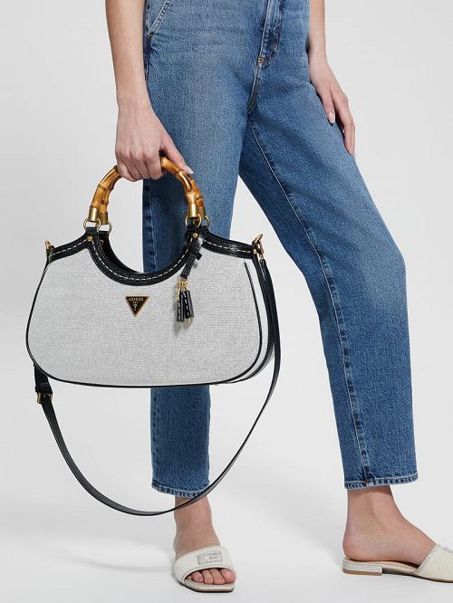 Guess Zarby Large Satchel Zwart | GUESS-SN28757