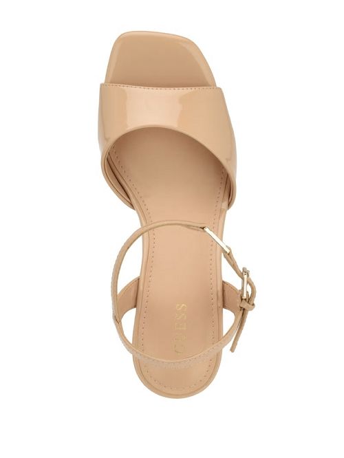 Guess Zione Patent Wedges Beige | GUESS-SN29805