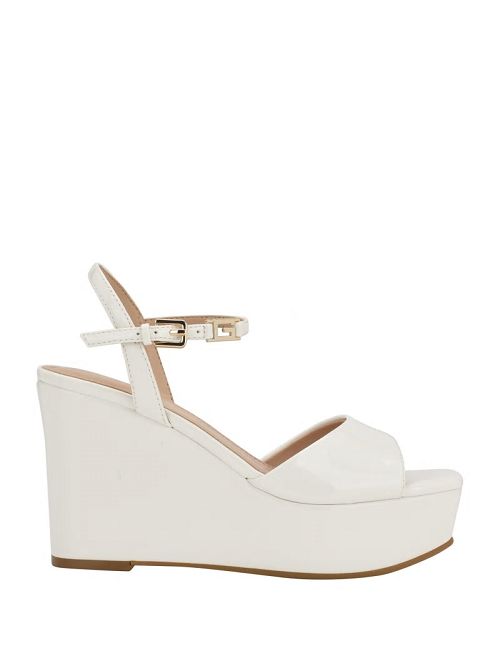 Guess Zione Patent Wedges Wit | GUESS-SN29778